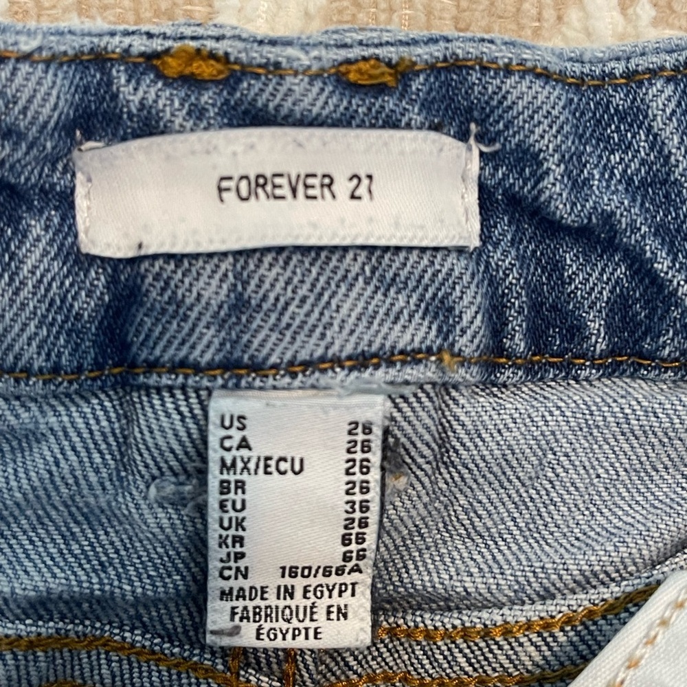 Forever 21 Women's Baggy Straight Leg Jeans Size 26 - Medium Wash - Picture 5 of 10